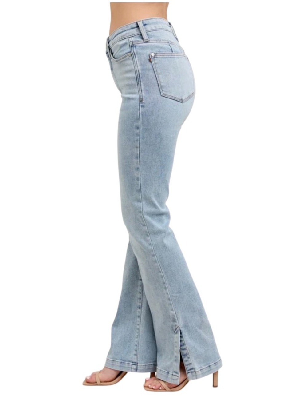 Judy Blue Tummy Control Vintage Wash Side Slit Slim Boot Jeans New with Tags - Picture 4 of 14